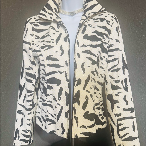 Mesmerize Jackets & Blazers - Vintage Zebra Print Jacket with Sequins